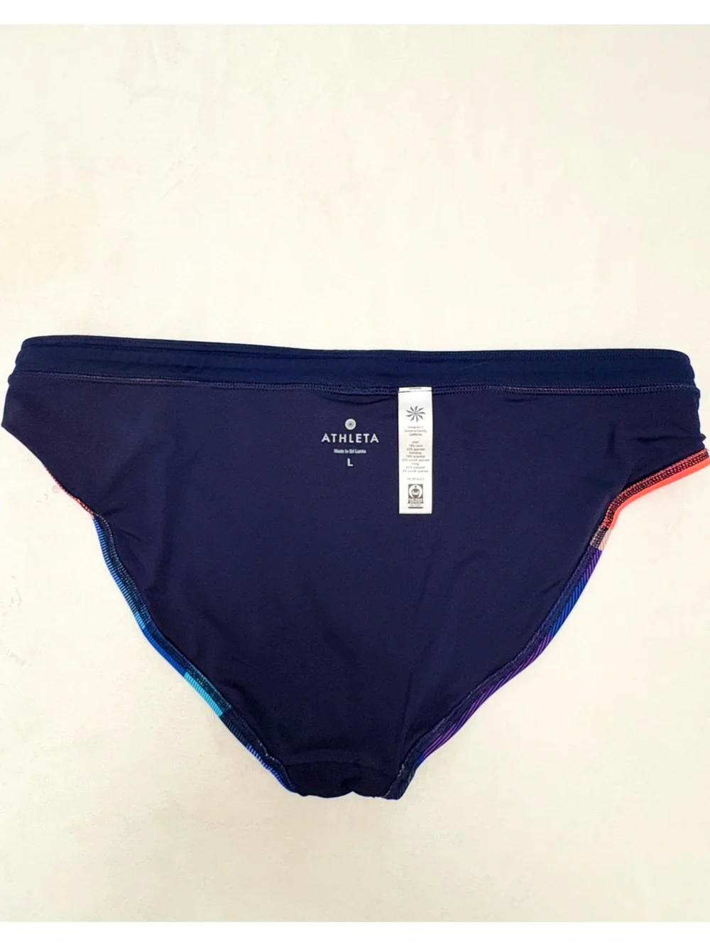 Athleta Colorful Geometric Sport Bikini Swimsuit Size Large